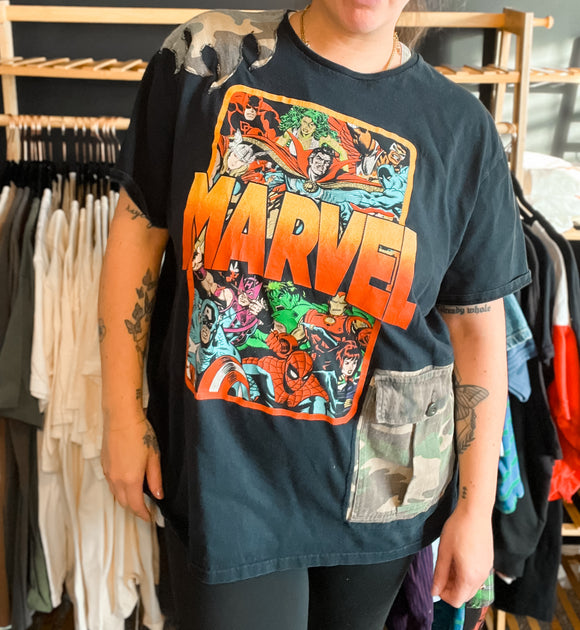 Marvel reworked camo tee 2X