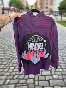 Marvel button up reworked XXL