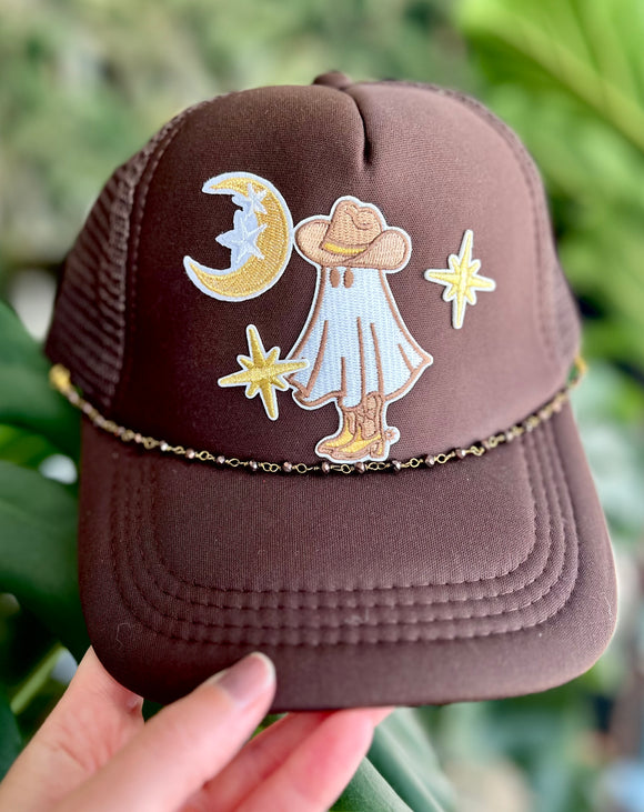 Western ghost trucker hat