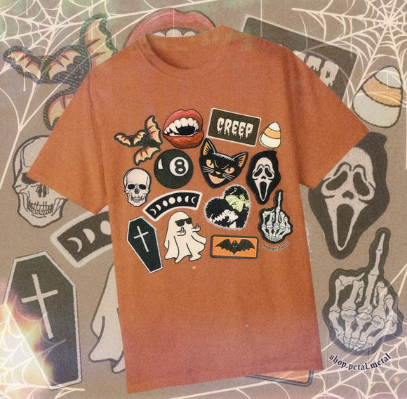 Halloween patch tee 👻🐈‍⬛🦇🎃