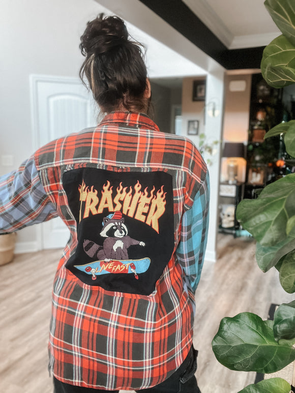 Reworked thrasher vintage 90s button up LG/XL