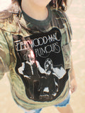 Repurposed vintage camo tee with Fleetwood Mac Lg/Xl