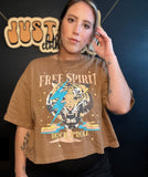 Free spirit tiger flowy crop top