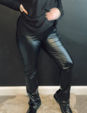 Liquid faux leather leggings