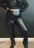 Liquid faux leather leggings