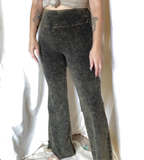 Mineral wash bell bottom leggings