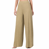 Ribbed wide leg pants