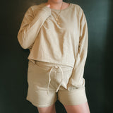 Khaki terry lounge set (can be bleached)