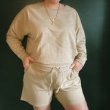 Khaki terry lounge set (can be bleached)