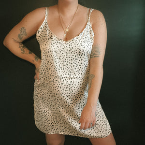 Leopard print satin dress