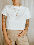 Crop raw hem boxy tee