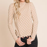 Mesh checkered top