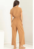 Cut out linen jumpsuit